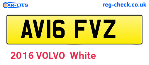 AV16FVZ are the vehicle registration plates.