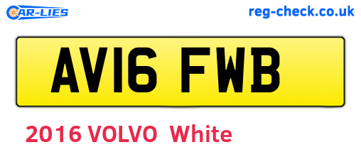 AV16FWB are the vehicle registration plates.