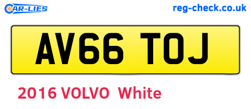 AV66TOJ are the vehicle registration plates.