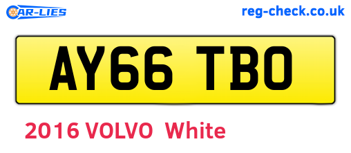AY66TBO are the vehicle registration plates.