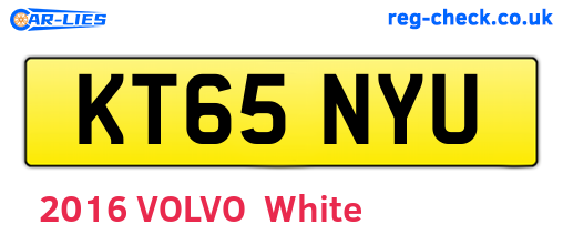 KT65NYU are the vehicle registration plates.
