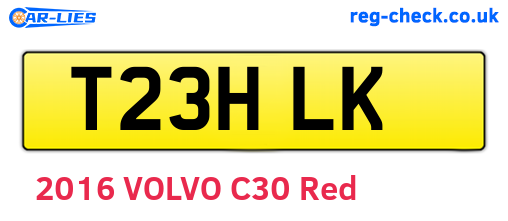T23HLK are the vehicle registration plates.