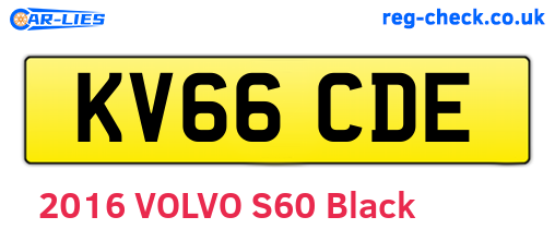 KV66CDE are the vehicle registration plates.