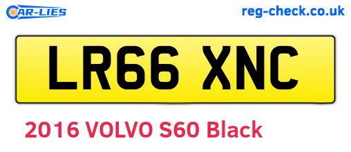 LR66XNC are the vehicle registration plates.