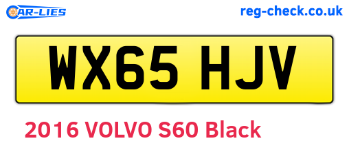 WX65HJV are the vehicle registration plates.