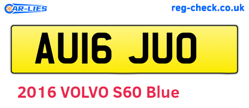 AU16JUO are the vehicle registration plates.