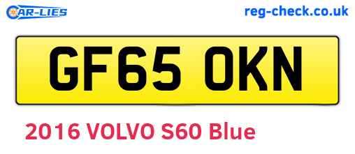 GF65OKN are the vehicle registration plates.