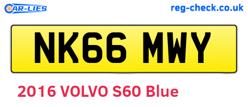 NK66MWY are the vehicle registration plates.