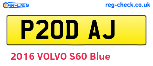 P20DAJ are the vehicle registration plates.