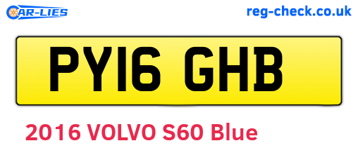 PY16GHB are the vehicle registration plates.