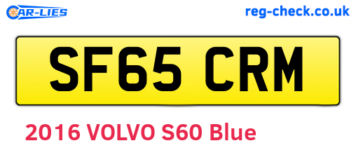 SF65CRM are the vehicle registration plates.