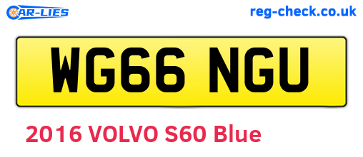 WG66NGU are the vehicle registration plates.