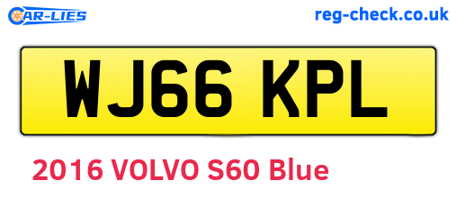 WJ66KPL are the vehicle registration plates.