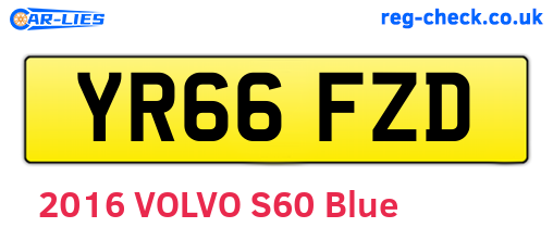 YR66FZD are the vehicle registration plates.