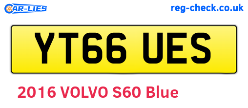 YT66UES are the vehicle registration plates.