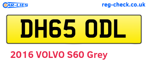 DH65ODL are the vehicle registration plates.