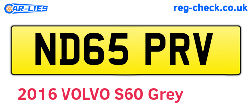 ND65PRV are the vehicle registration plates.