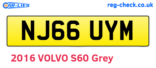 NJ66UYM are the vehicle registration plates.