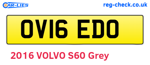 OV16EDO are the vehicle registration plates.