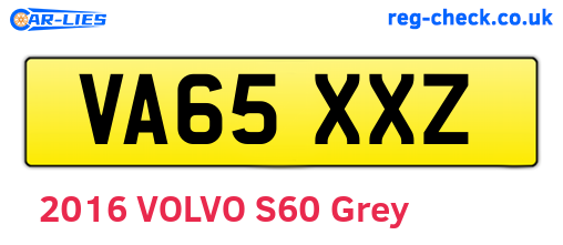 VA65XXZ are the vehicle registration plates.