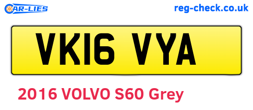 VK16VYA are the vehicle registration plates.