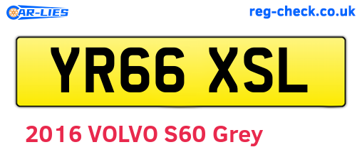 YR66XSL are the vehicle registration plates.