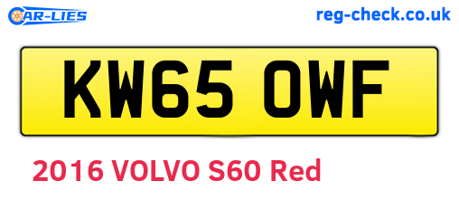 KW65OWF are the vehicle registration plates.