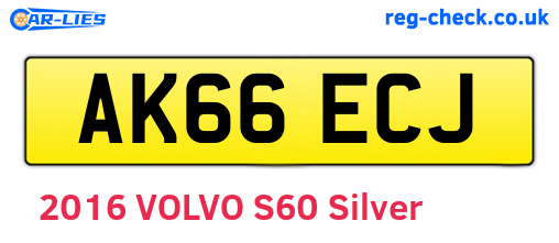 AK66ECJ are the vehicle registration plates.