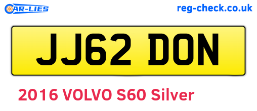 JJ62DON are the vehicle registration plates.