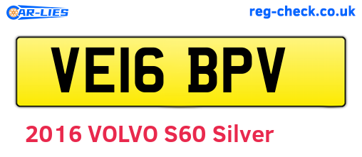 VE16BPV are the vehicle registration plates.