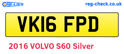 VK16FPD are the vehicle registration plates.