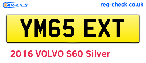 YM65EXT are the vehicle registration plates.