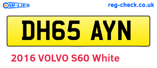 DH65AYN are the vehicle registration plates.