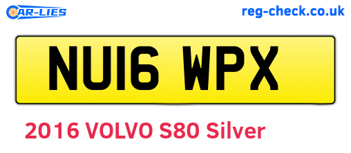 NU16WPX are the vehicle registration plates.