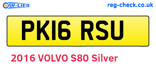 PK16RSU are the vehicle registration plates.
