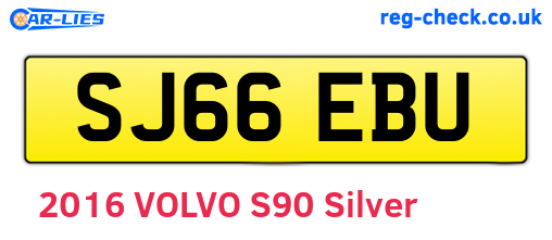 SJ66EBU are the vehicle registration plates.