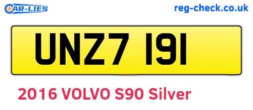 UNZ7191 are the vehicle registration plates.