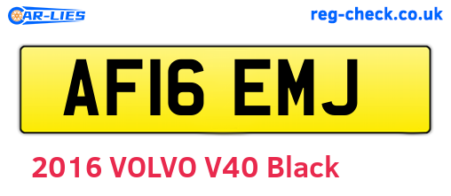AF16EMJ are the vehicle registration plates.
