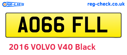 AO66FLL are the vehicle registration plates.