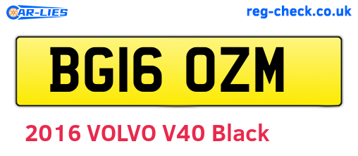 BG16OZM are the vehicle registration plates.