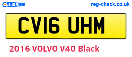 CV16UHM are the vehicle registration plates.