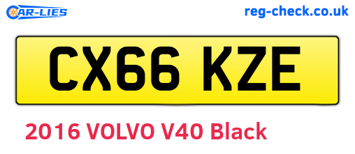 CX66KZE are the vehicle registration plates.