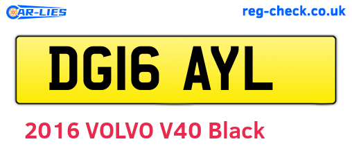 DG16AYL are the vehicle registration plates.