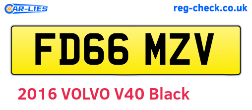 FD66MZV are the vehicle registration plates.