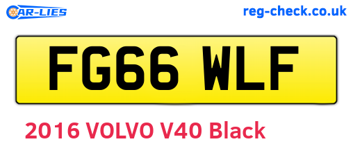 FG66WLF are the vehicle registration plates.