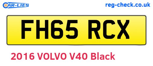 FH65RCX are the vehicle registration plates.