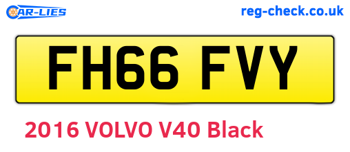 FH66FVY are the vehicle registration plates.