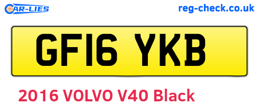 GF16YKB are the vehicle registration plates.