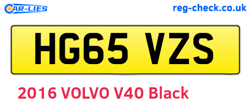 HG65VZS are the vehicle registration plates.