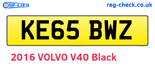 KE65BWZ are the vehicle registration plates.